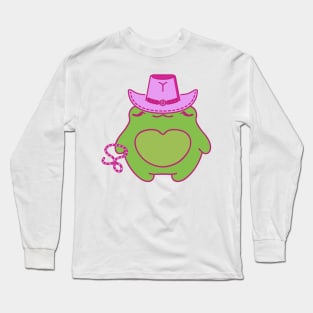 Frog with a Pink Cowboy Hat Long Sleeve T-Shirt